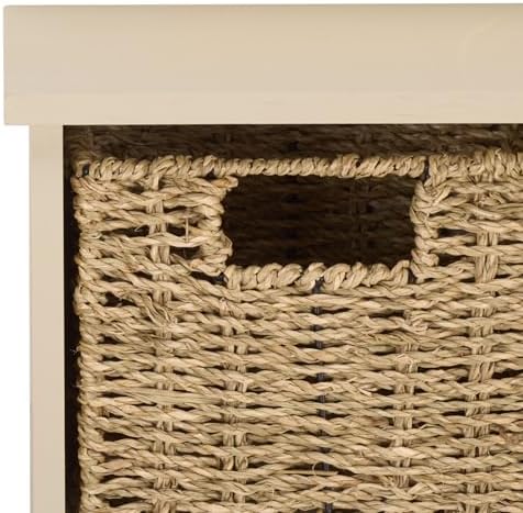 SAFAVIEH Home Collection - Finley Sand Wall Mounted 3-Basket Storage Rack wit...