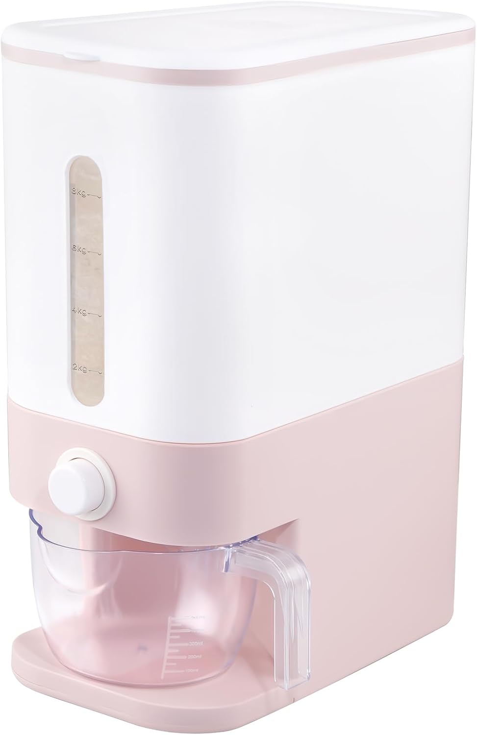 Rubtlamp 22.5-25 Lbs Pink Rice Dispenser, Rice Storage Container, Pink Rice S...