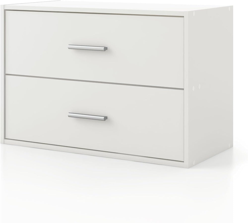 Homes: Inside + Out Apexa 2-Drawer Wooden Stackable Storage Drawers, Small Fo...