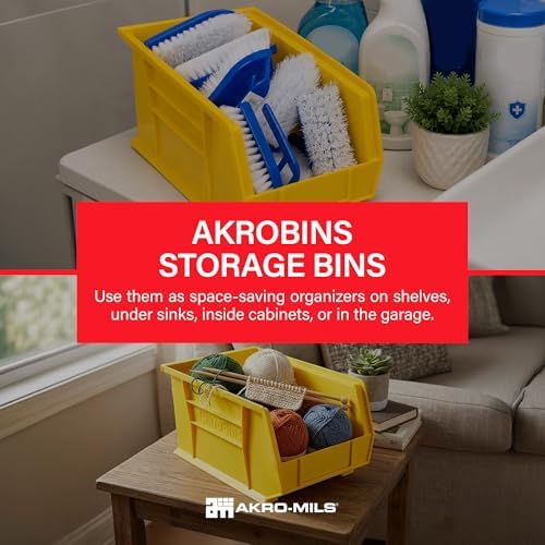 Akro-Mils 30240 AkroBins Plastic Storage Bins, 15"x8"x7", Yell...