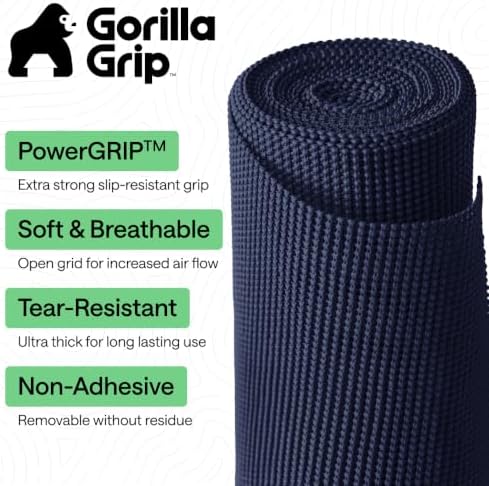 GORILLA GRIP powerGRIP Drawer Shelf and Cabinet Liner, 12"x20', Navy...