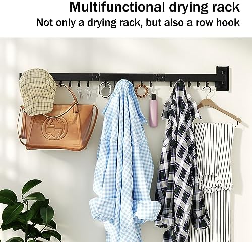 HEILAIYI Clothes Drying Rack for Laundry,Wall Mounted Clothes Hanger Rack,Fol...