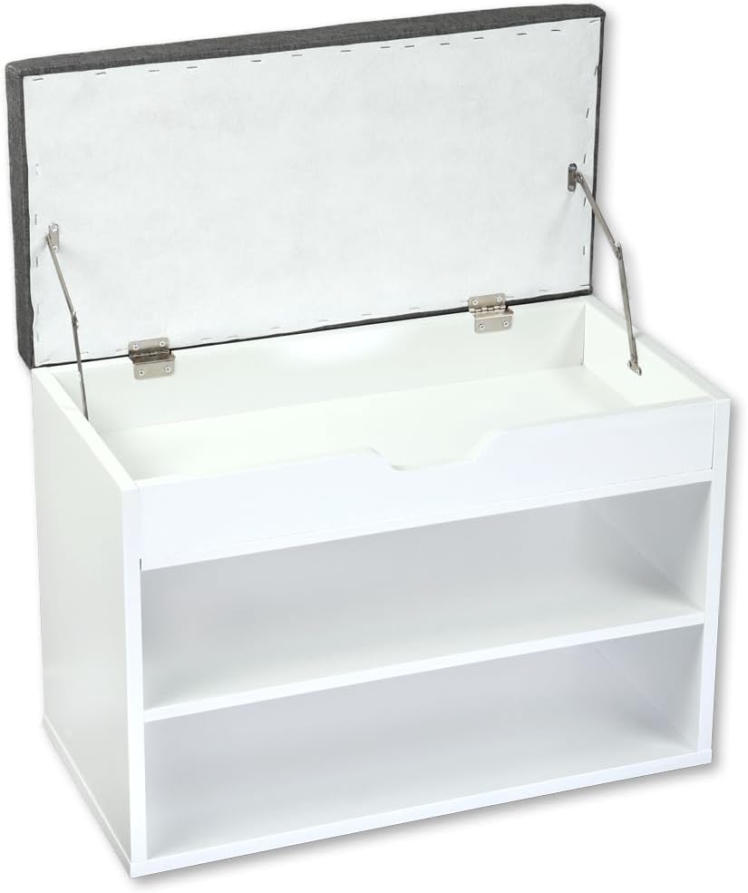 Kesper 15914 13 Shoe Cabinet with Seat Cushion, Made from FSC Certified Chipb...