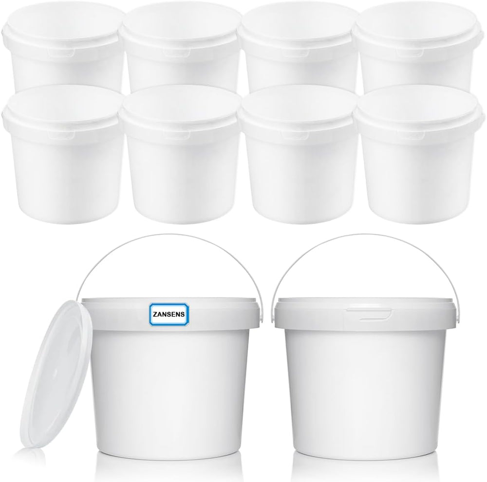 10 Pcs Paint Buckets with Lids and Handles 2 Quart Paint Cans (for Paints) Em...