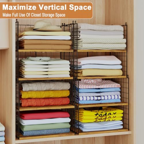 2 Pack Closet Organizers and Storage, Stackable Closet Shelf Organizer Heavy ...