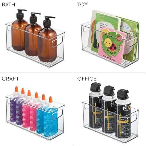iDesign 4-Piece Plastic Organizer Bin Set, Clear