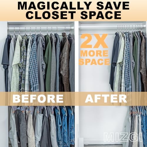 MIZGI 50 Pack Ivory Velvet Hangers - No Shoulder Bumps, Heavy Duty Non-Slip C...