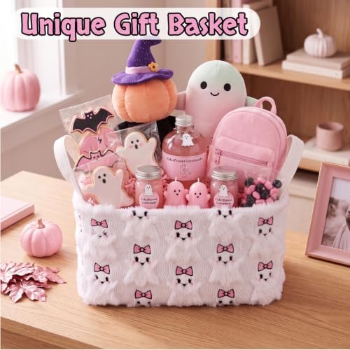 2 Pcs Halloween Ghost Storage Baskets Trick or Treat Candy Bucket