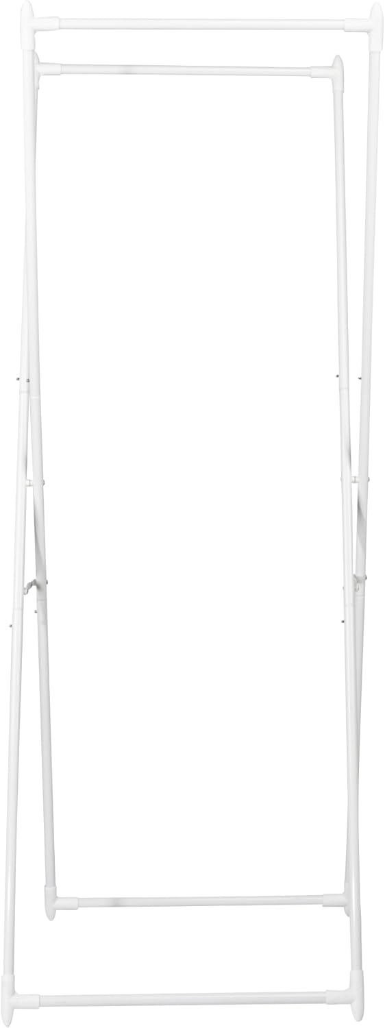 Household Essentials Valet Folding Clothes Rack, Strong Metal X-Frame, Chic D...