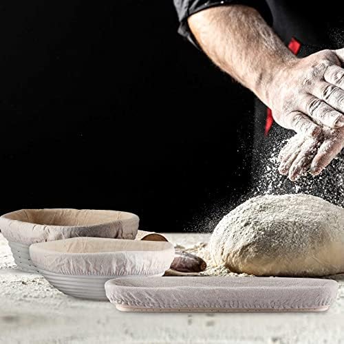 Gerrii 3 Packs Bread Banneton Proofing Basket 9" Round and 10" Oval...