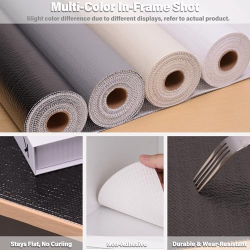 Black Drawer and Shelf Liners for Kitchen Cabinet,Non Slip Cabinet Liners for...