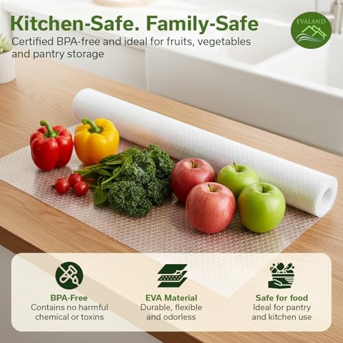 EVALAND Shelf Liner Cabinet Liner Non-Adhesive Drawer Liner 15.8 in x 33 FT