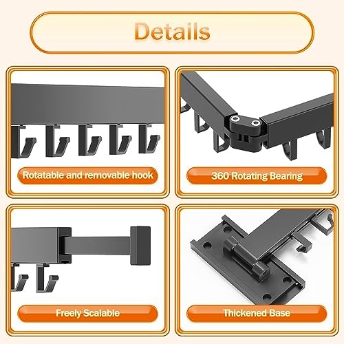 HEILAIYI Clothes Drying Rack for Laundry,Wall Mounted Clothes Hanger Rack,Fol...