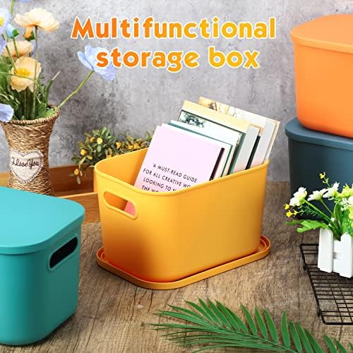 Hoolerry 8 Pieces Storage Bins, 10.2 x 7 x 6.3 Inch, Multi-colored