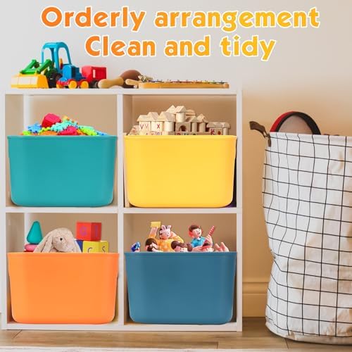 Hoolerry 8 Pieces Storage Bins, 10.2 x 7 x 6.3 Inch, Multi-colored