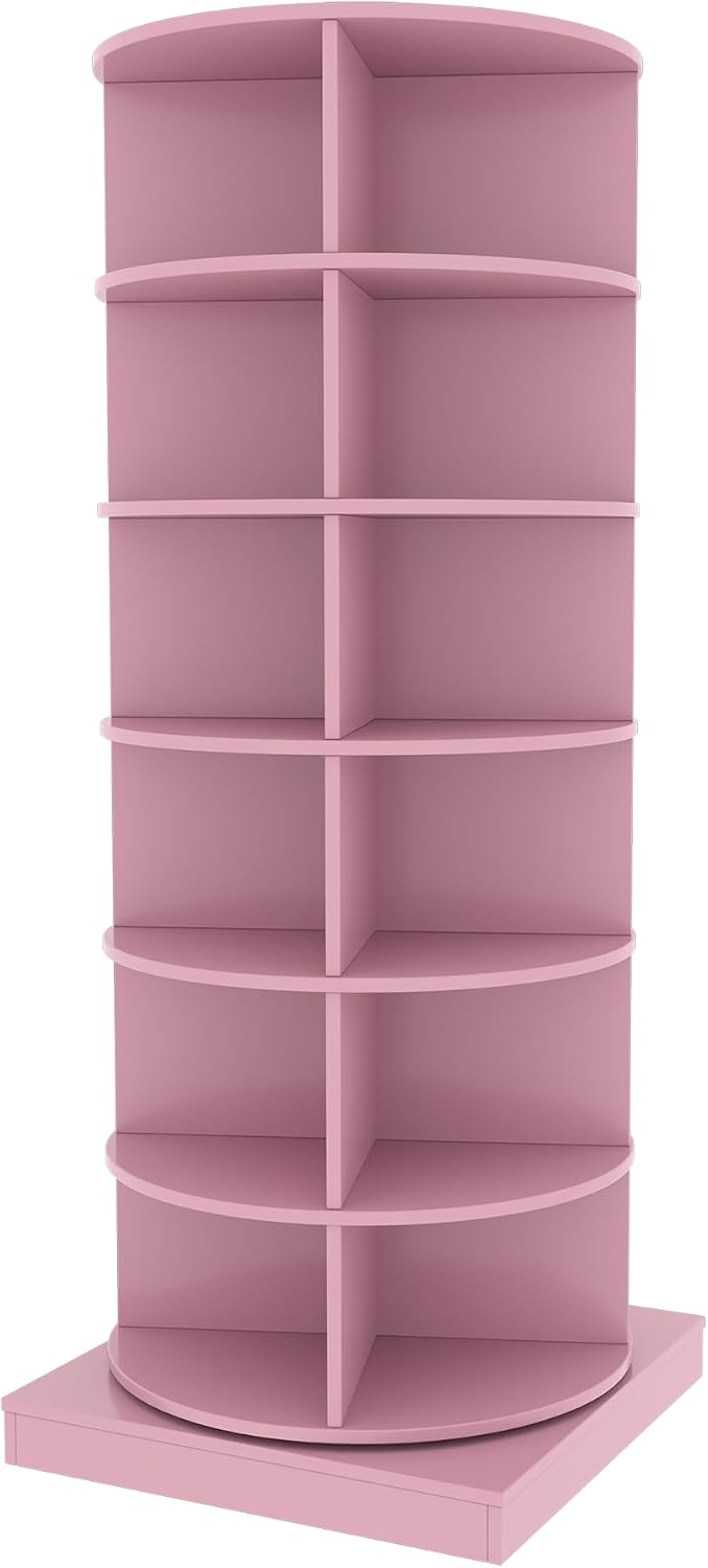 Anwick Rotating 24 Pairs Spinning Shoe Rack Tower Round Carousel,360°Revolvin...