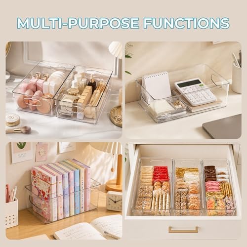 UFORU 10 Pack Clear Plastic Pantry Organizers and Storage with Handles