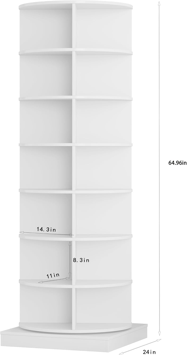 HomVent Rotating Shoe Rack, 7-Tier Spinning Shoe Rack Tower