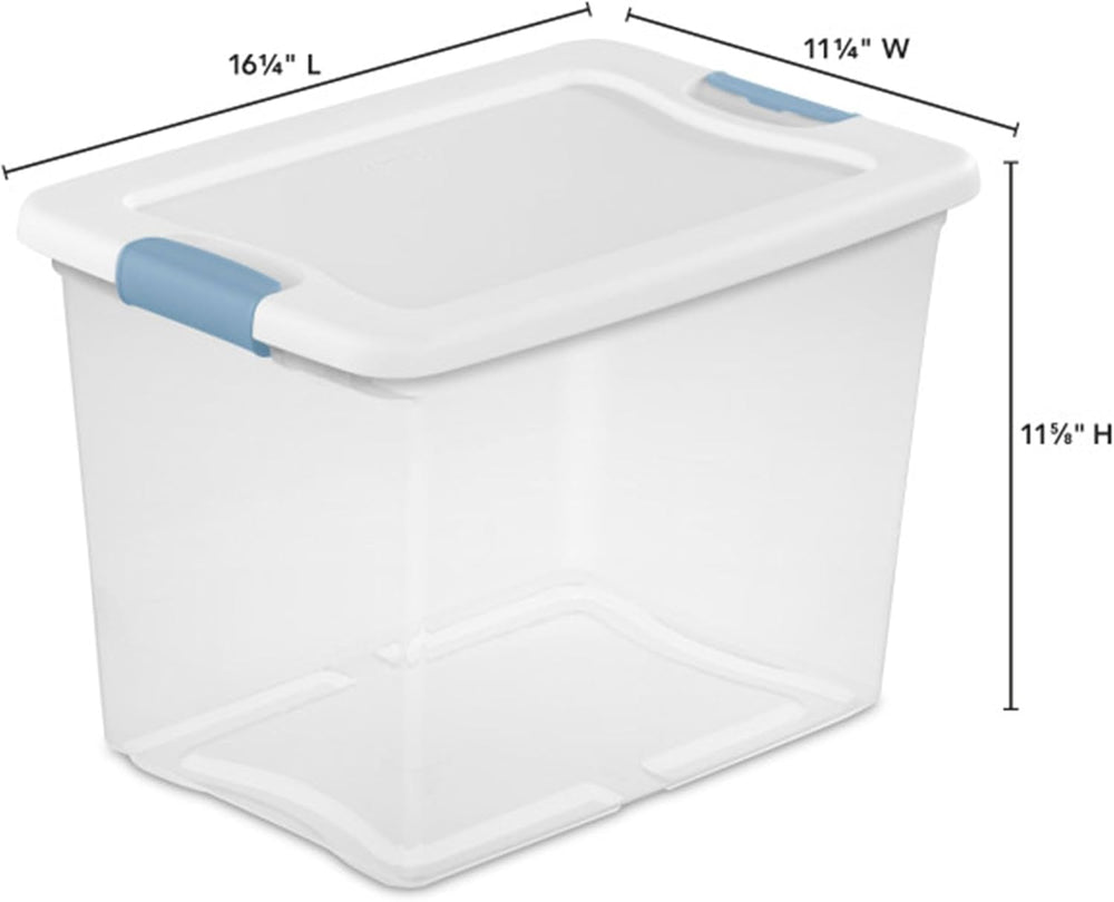 Sterilite Latching Box with Lids for Home and Office, 25 Quart, 12-Pack