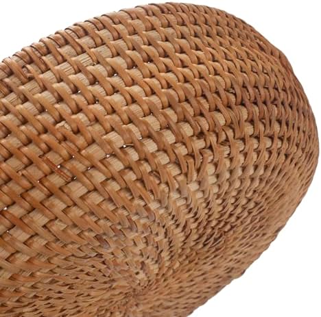 Rattan Storage Basket, Hand Woven Fruit Basket with Handles, Wicker Serving B...