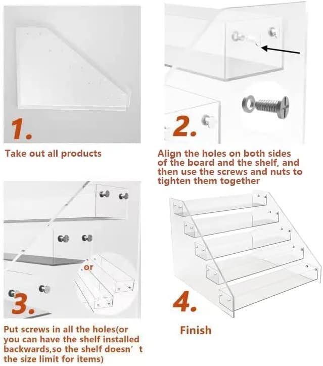 Spice Rack Organizer For Cabinet, 3 in/Tier Acrylic Tiered Spice Shelf Can St...