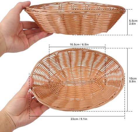 23 Pack 9 Inches Oval Wicker Bread Basket, Woven Serving Basket, Wicker Fruit...