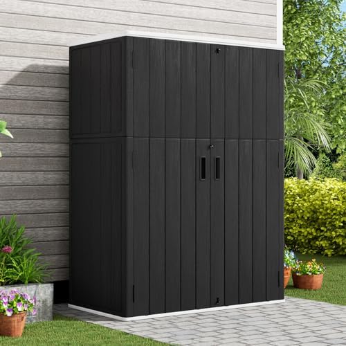 KINYING Outdoor Vertical Storage Shed,57 Cu.ft Outdoor Storage Cabinet Waterp...