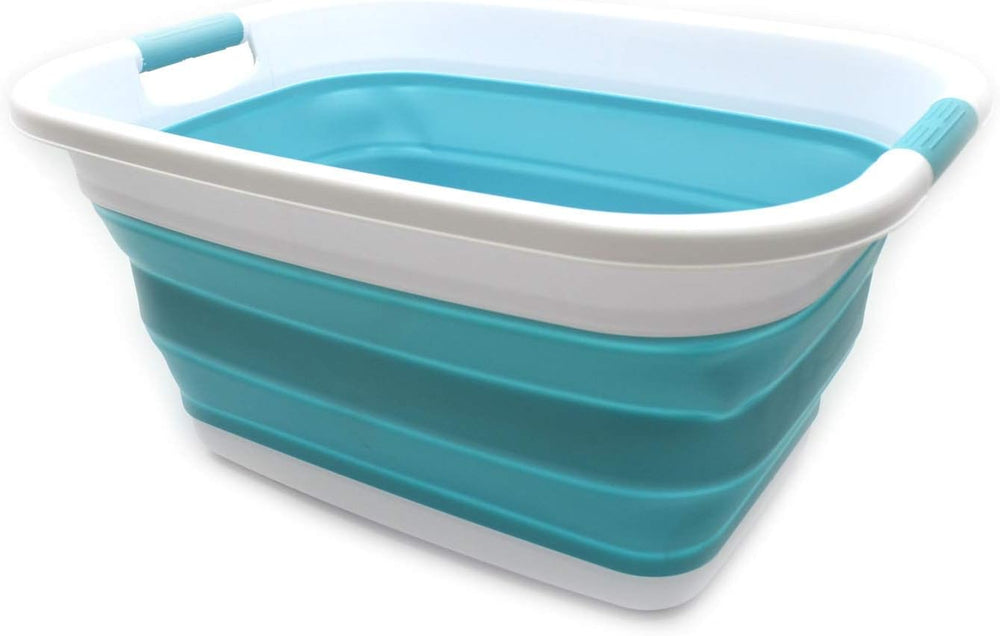 SAMMART 31L (8.1 gallon) Collapsible Plastic Laundry Basket-Foldable Pop Up S...
