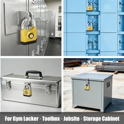 Heavy Duty Combination Padlock with Key, Large Weatherproof Zinc Alloy Padloc...