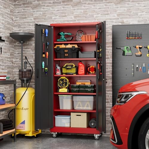 SUXXAN Wide & Deep 71"x34"Wx18 D Metal Garage Storage Cabinet R...