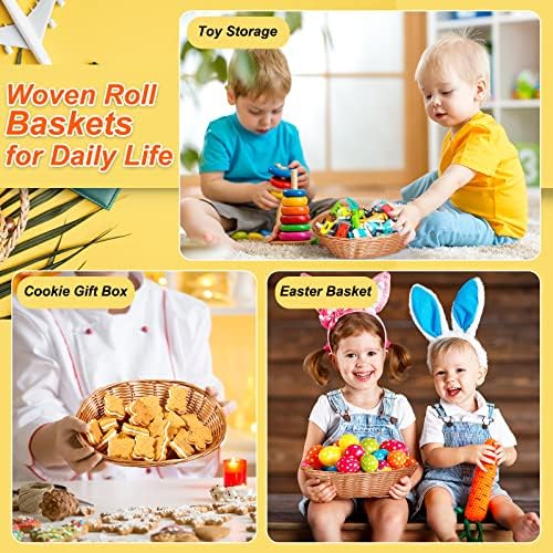 Zopeal 12 Pack Bread Basket Bulk 9.5 Inch Plastic Oval Basket