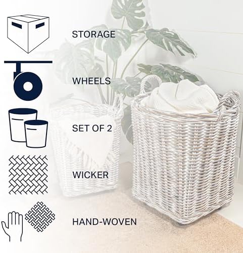 happimess Arbour Nesting Storage Baskets, White Wash/Kubu Gray, Set of 2