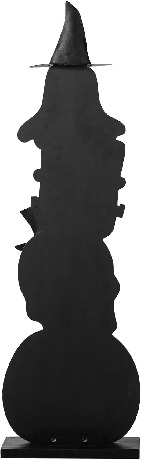 Glitzhome 36'H Wooden Halloween Stacked Ghost Frankenstein Skull Pumpkin ...
