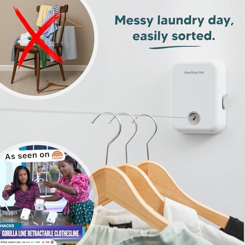 GorillaLine - Retractable Clothesline Indoor Outdoor Clothes Line | Heavy Dut...