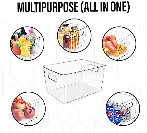 Clear Plastic Storage Bins, Pantry Organizers and Storage or Kitchen Organiza...