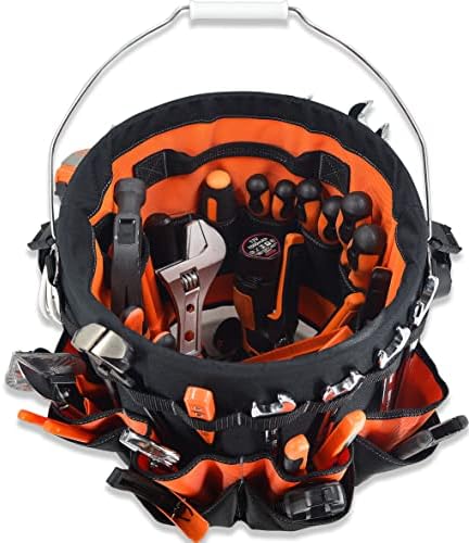 WELKINLAND 5 Gallon Bucket Tool Organizer, 47-Pocket 15L Bucket Tool Bag