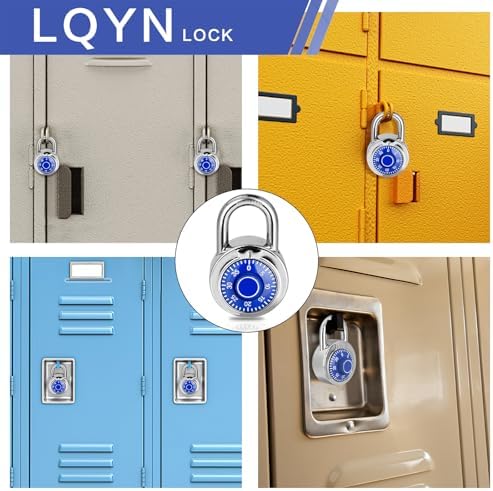Combination Lock, LQYN Dial Combination Padlock, Pack of 12; Blue