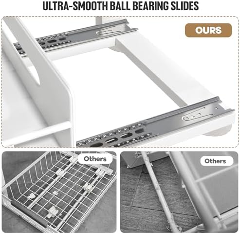 Under Sink Organizer Upgrade To Professional Rails,2-Tier Dual Pull Out Cabin...