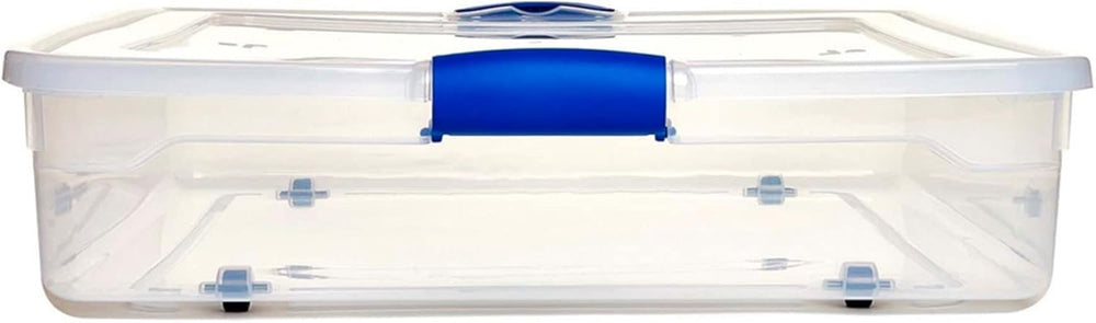HOMZ 2-Pack Under Bed Storage, Clear Plastic Containers with Lids, 56 Quart, ...