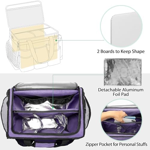 LoDrid Rolling Cleaning Caddy with Lid and Detachable Trolley, Purple