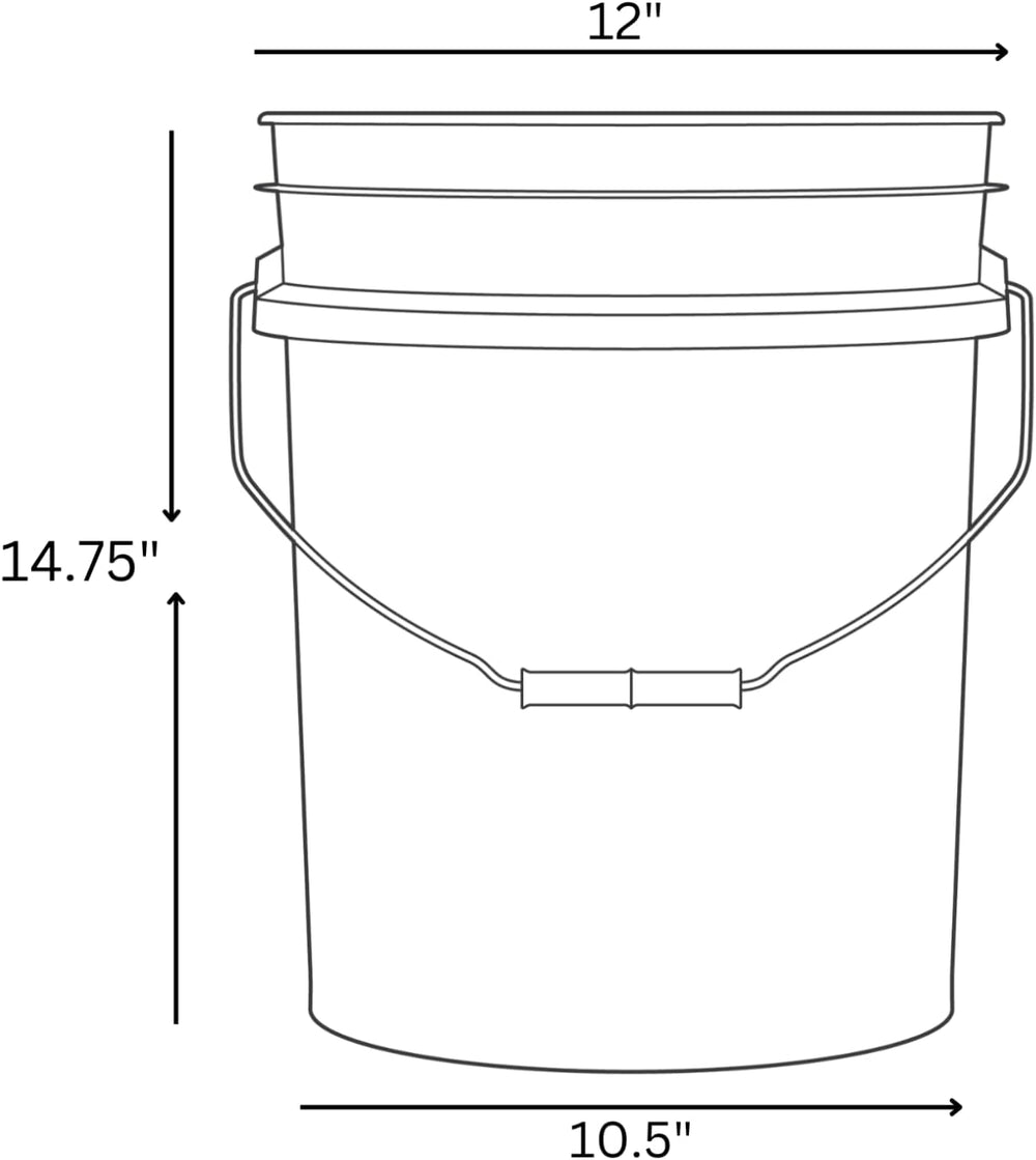 House Naturals 5 Gallon Made in USA Food Grade Plastic Bucket with Screw On A...