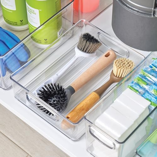 iDesign Plastic Stackable Pantry Bin, Set of 4, Clear