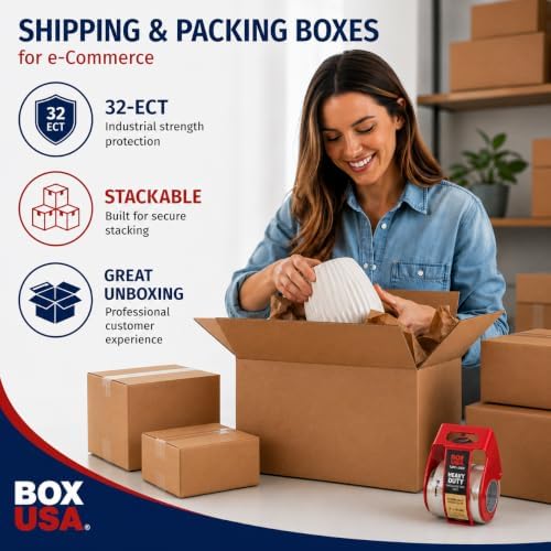 Box USA Shipping Boxes Large 24"L x 16"W x 8"H 20-Pack - Corru...