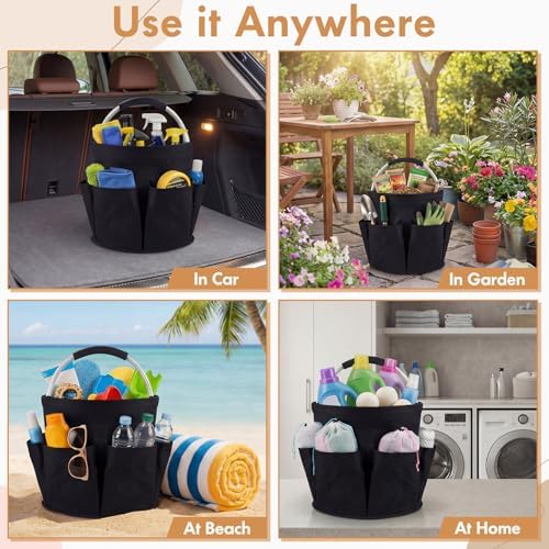 LemonRoad 4 Pack Cleaning Caddy with Handle 17L Foldable Cleaning Supplies Or...