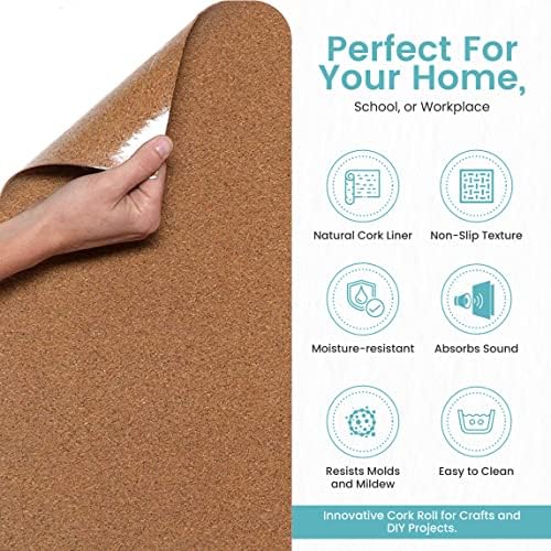 Con-Tact Brand Multi-Purpose Cork Shelf Liner, 18" x 4', Brown, Pack...