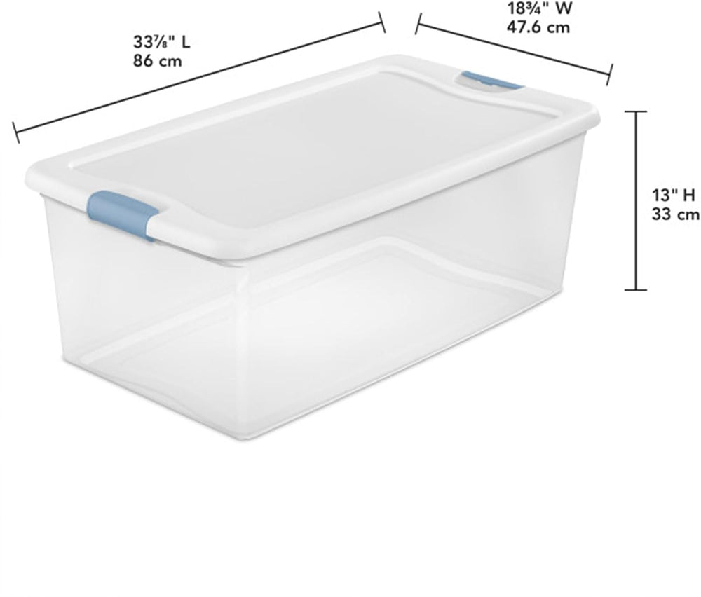 Sterilite Latching Box with Lids for Home and Office, 106 Quart, 20-Pack