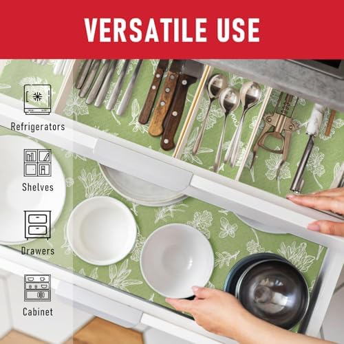 Cooyes Drawer & Shelf Liner for Kitchen Cabinets, Breathable Cloth Materi...