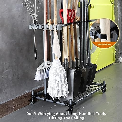 Heavy duty garden tool organizer garage storage holder storage large long far...