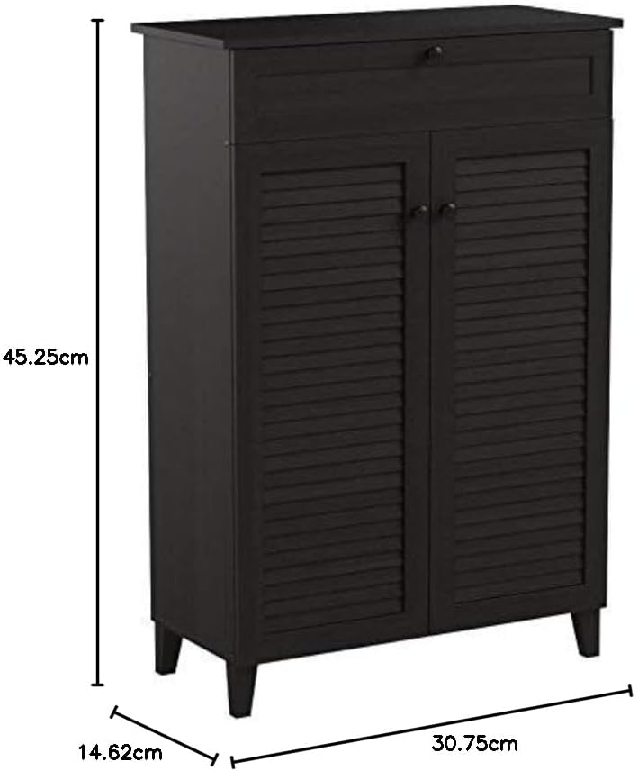 Baxton Studio Harding Shoe-Storage Cabinet, Espresso
