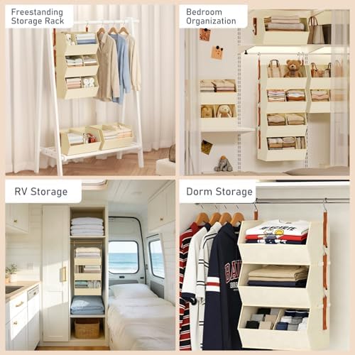Hanging Closet Organizer Extra Large, Clothes Hanging Shelves for Closet with...
